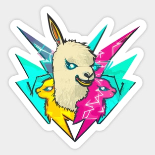 Street art graffiti colorful thunder llamas Sticker